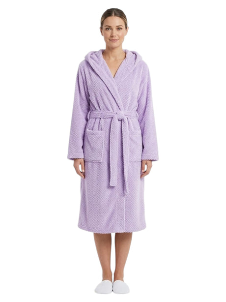 Image for Women's Faux Fur Sleepwear Robe&Belt,Purple