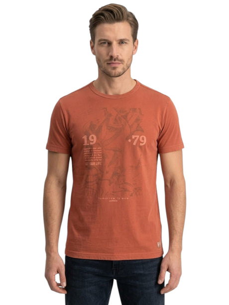 Image for Men's Printed Top,Dark Coral