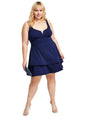 Image for Women's Plain Ruffled Dress,Navy