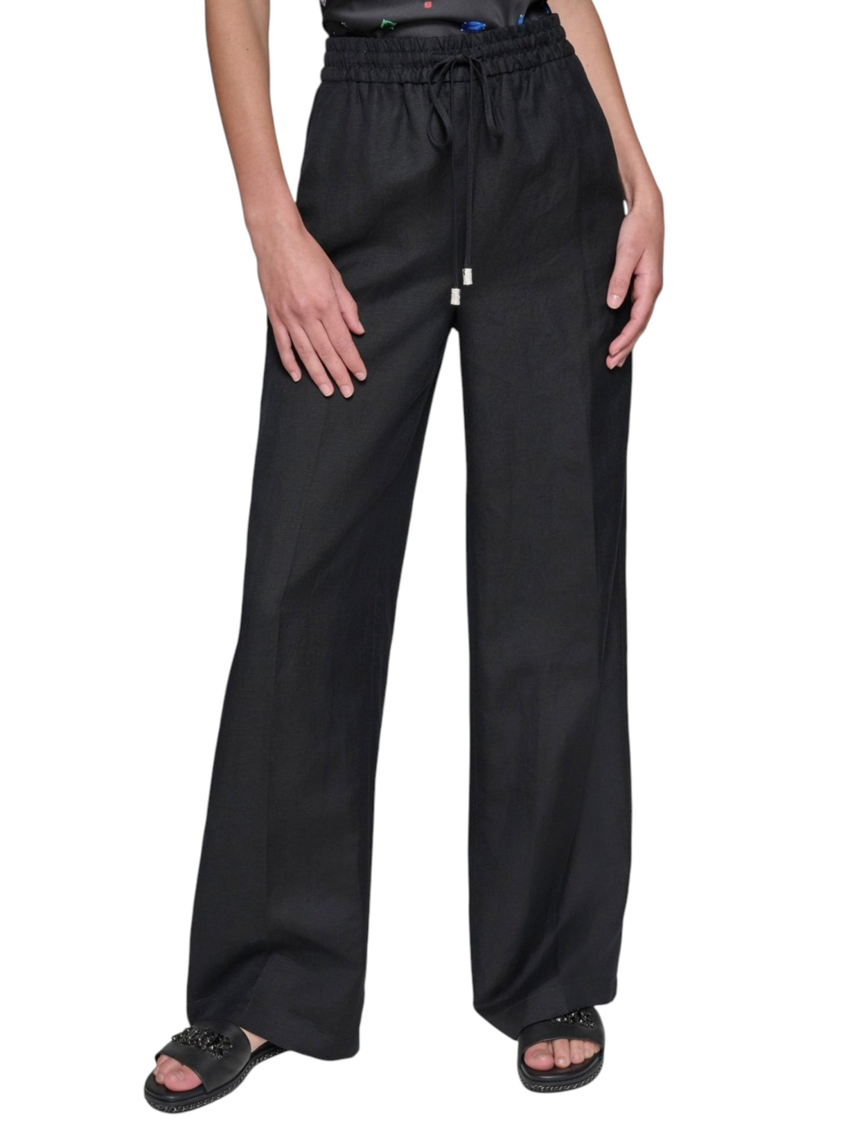 Image for Women's Plain Solid Pant,Black