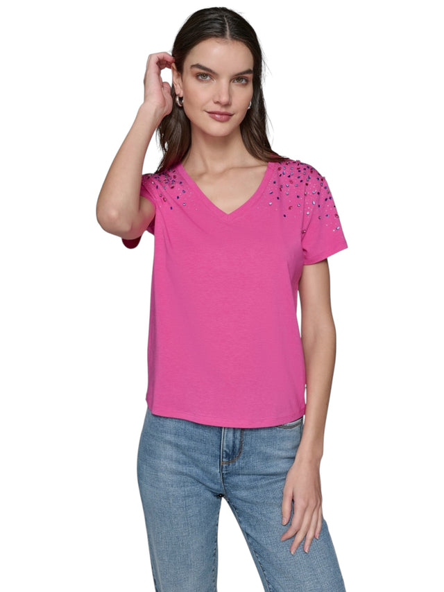 Image for Women's Embellished Top,Fuchisa