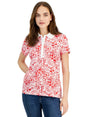 Image for Women's Floral Printed Top,Red/White