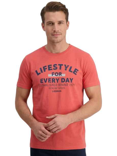 Image for Men's Printed Top,Coral