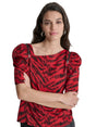 Image for Women's Printed Top,Red