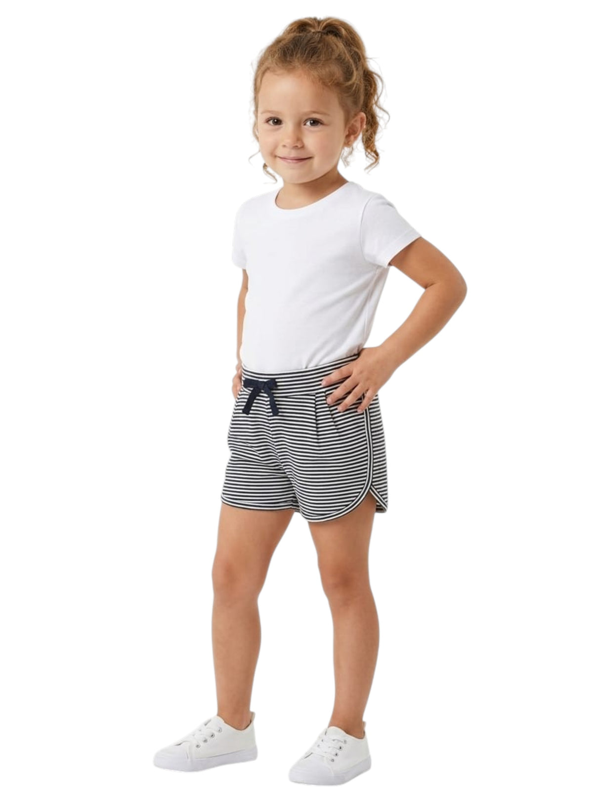 Image for Kids Girl's Navy Stripped Short,White