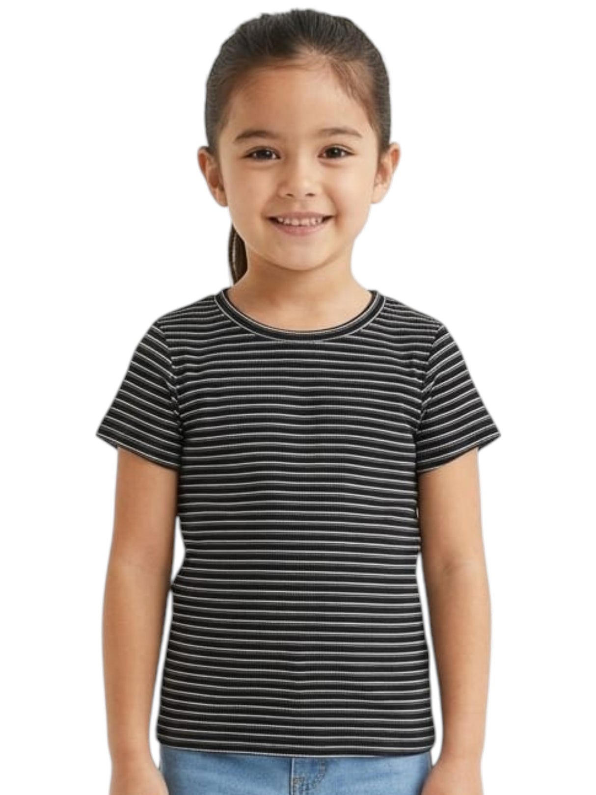 Image for Kids Girl's Stripped Knitted Top,Black