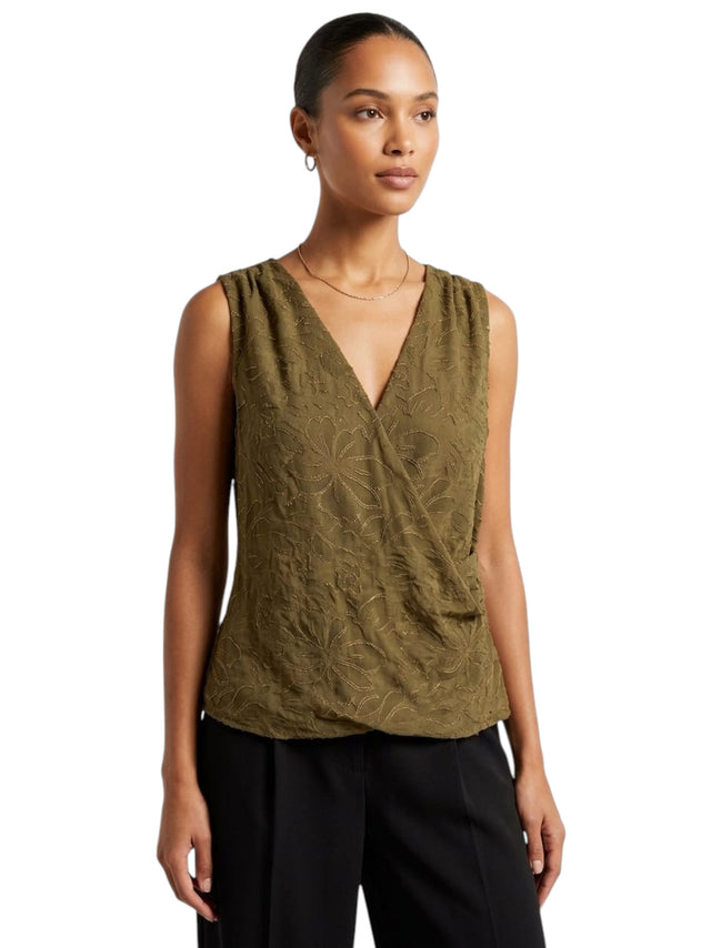 Image for Women's Shiny Mesh Top,Olive