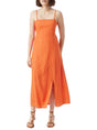 Image for Women's Plain Solid Dress Open Back,Orange