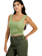 Image for Women's Ribbed Crop Top,Light Olive