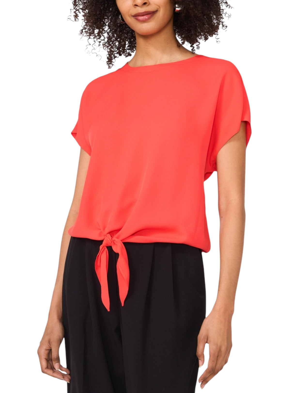 Image for Women's Plain Solid Top,Light Red
