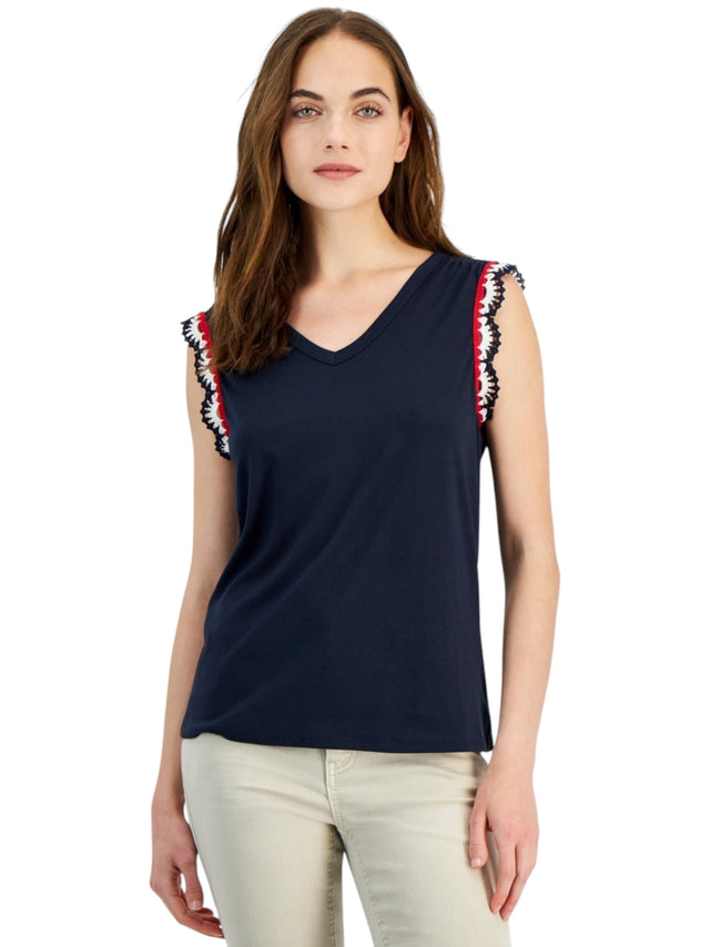 Image for Women's Plain Solid Top,Navy