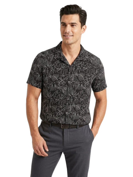 Image for Men's Printed Dress Shirt,Black
