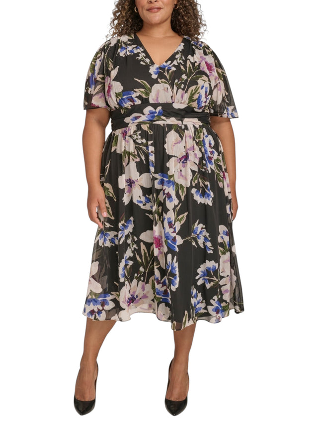 Image for Women's Printed Dress,Black