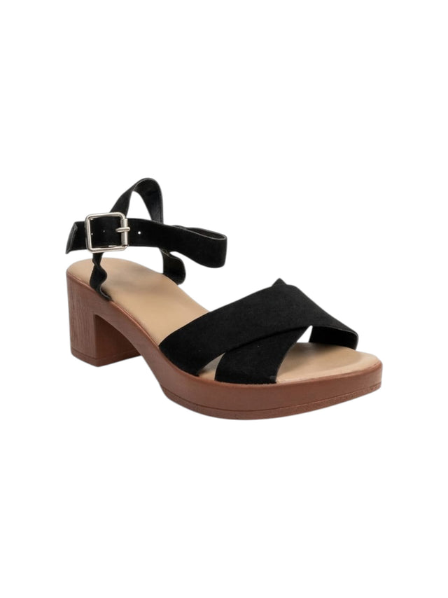 Image for Women's Ribbed Heeled Sandals,Black