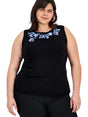 Image for Women's Embroidered Top,Black