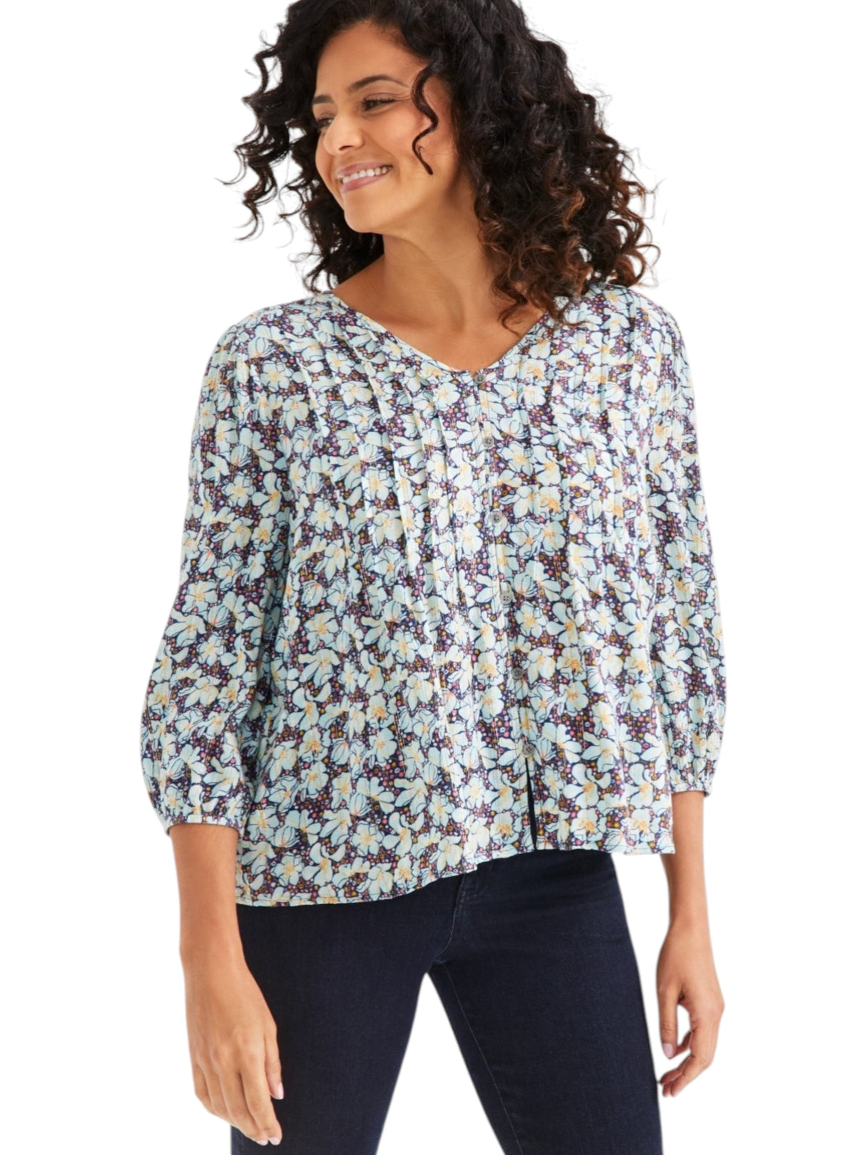 Image for Women's Floral Printed Top,Multi