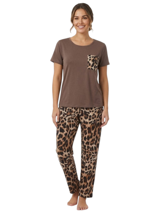 Image for Women's Printed Sleepwear Pajama Set,Dusty Olive