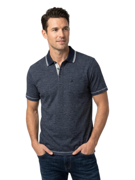 Image for Men's White Striped Top,Navy
