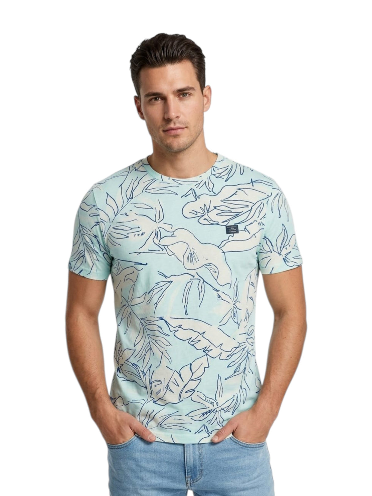 Image for Men's Printed Top,Blue