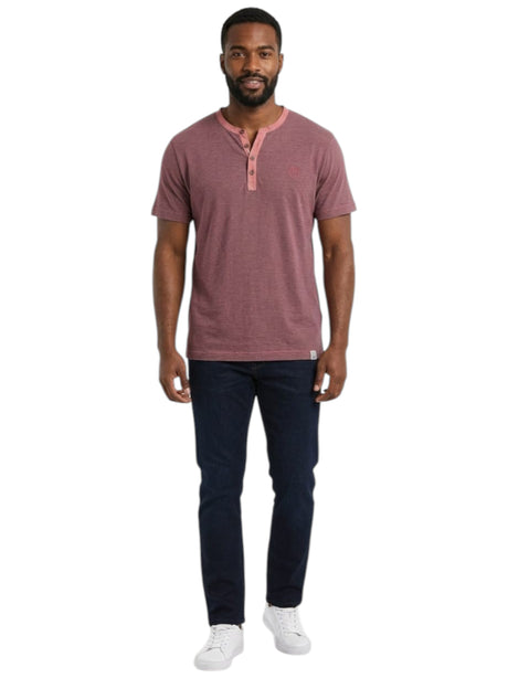 Image for Men's Black Striped Top,Burgundy