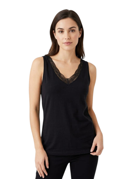 Image for Women's Lace Plain Top,Black