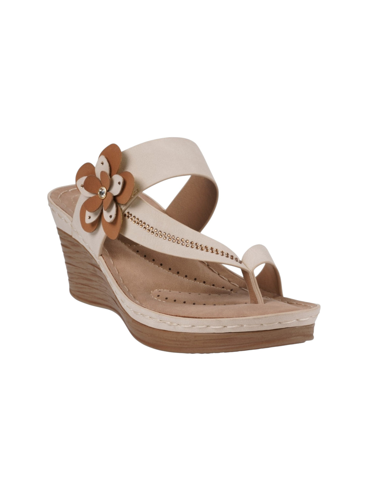 Image for Women's Flour Heeled Shoes,Beige
