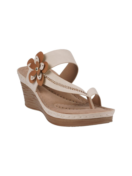 Image for Women's Flour Heeled Shoes,Beige
