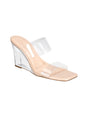 Image for Women's Ribbed Transparent Heels,Transparent/Beige