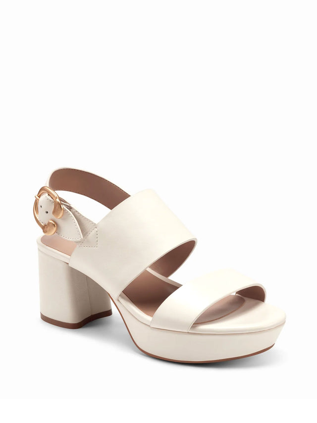 Image for Women's Ribbed Plain Heeled Shoes,Light Beige