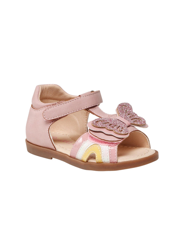 Image for Kids Girl's Butterfly Ribbed Sandals,Dusty Rose