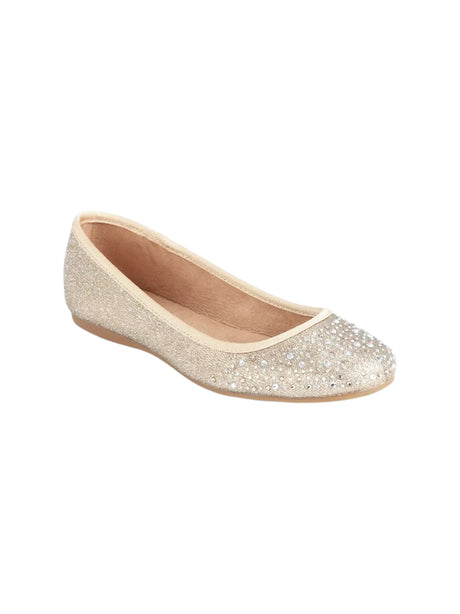 Image for Women's Rhinestones Ballorinas,Beige