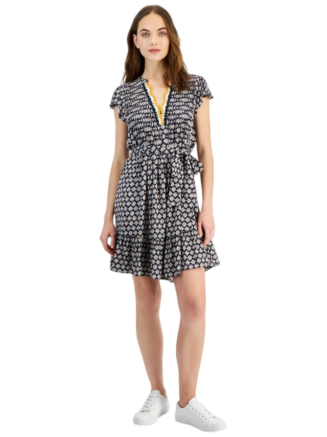 Image for Women's Printed Dress,Navy