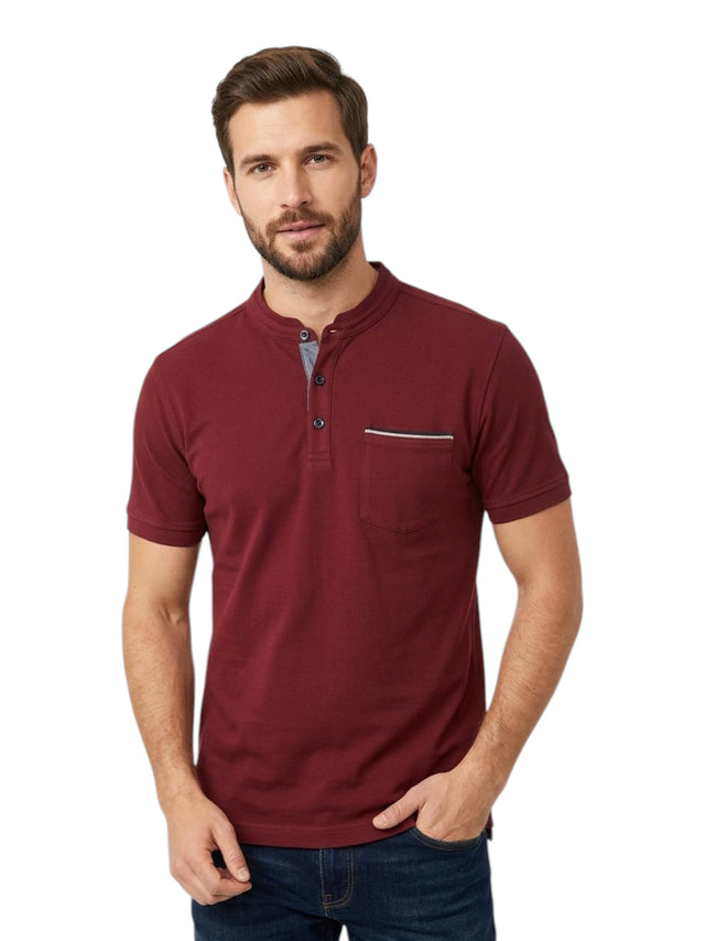 Image for Men's Plain Top,Burgundy
