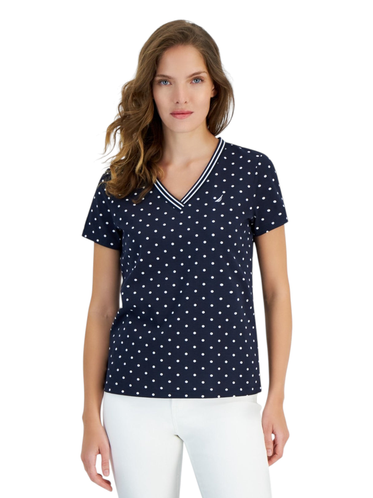Image for Women's Dotted Top,Navy