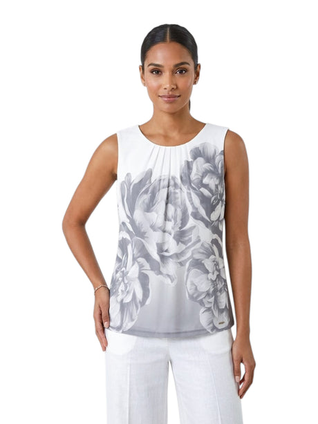 Image for Women's Floral Printed Top,White