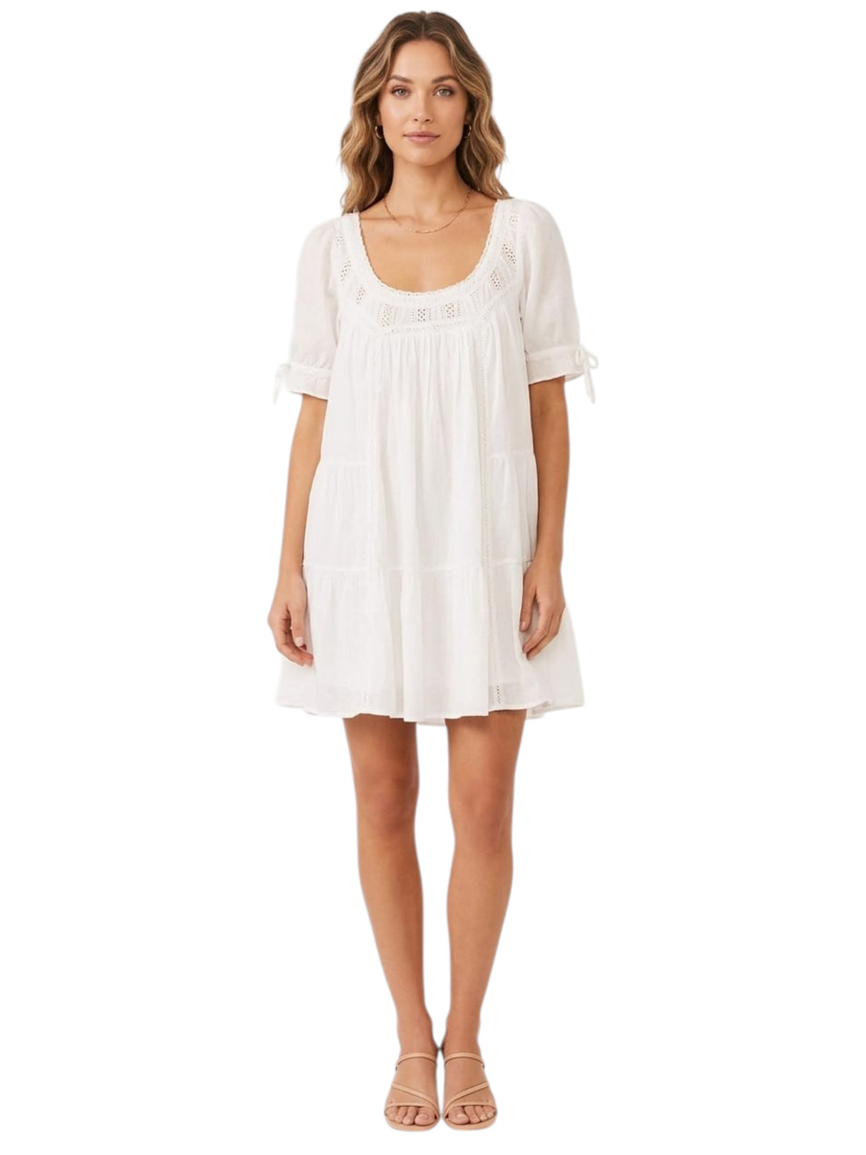 Image for Women's Ruffled Dress,White