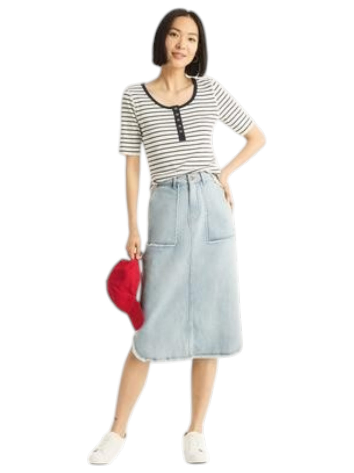 Image for Women's Plain Jeans Skirt,Blue