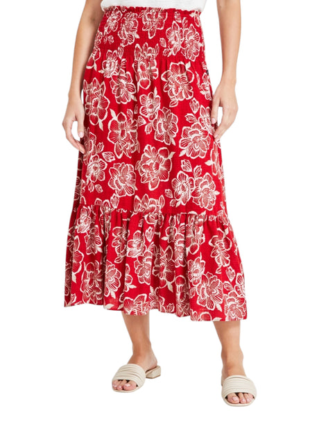 Image for Women's Printed Skirt,Red