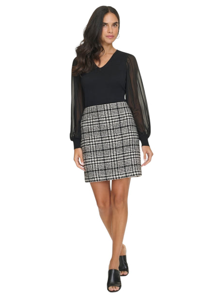 Image for Women's Textured Skirt,Black/White