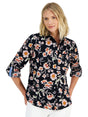 Image for Women's Floral Printed Chemise,Black