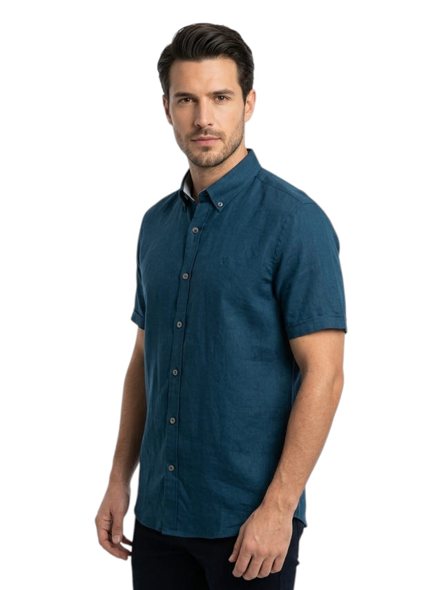 Image for Men's Plain Dress Shirt,Navy