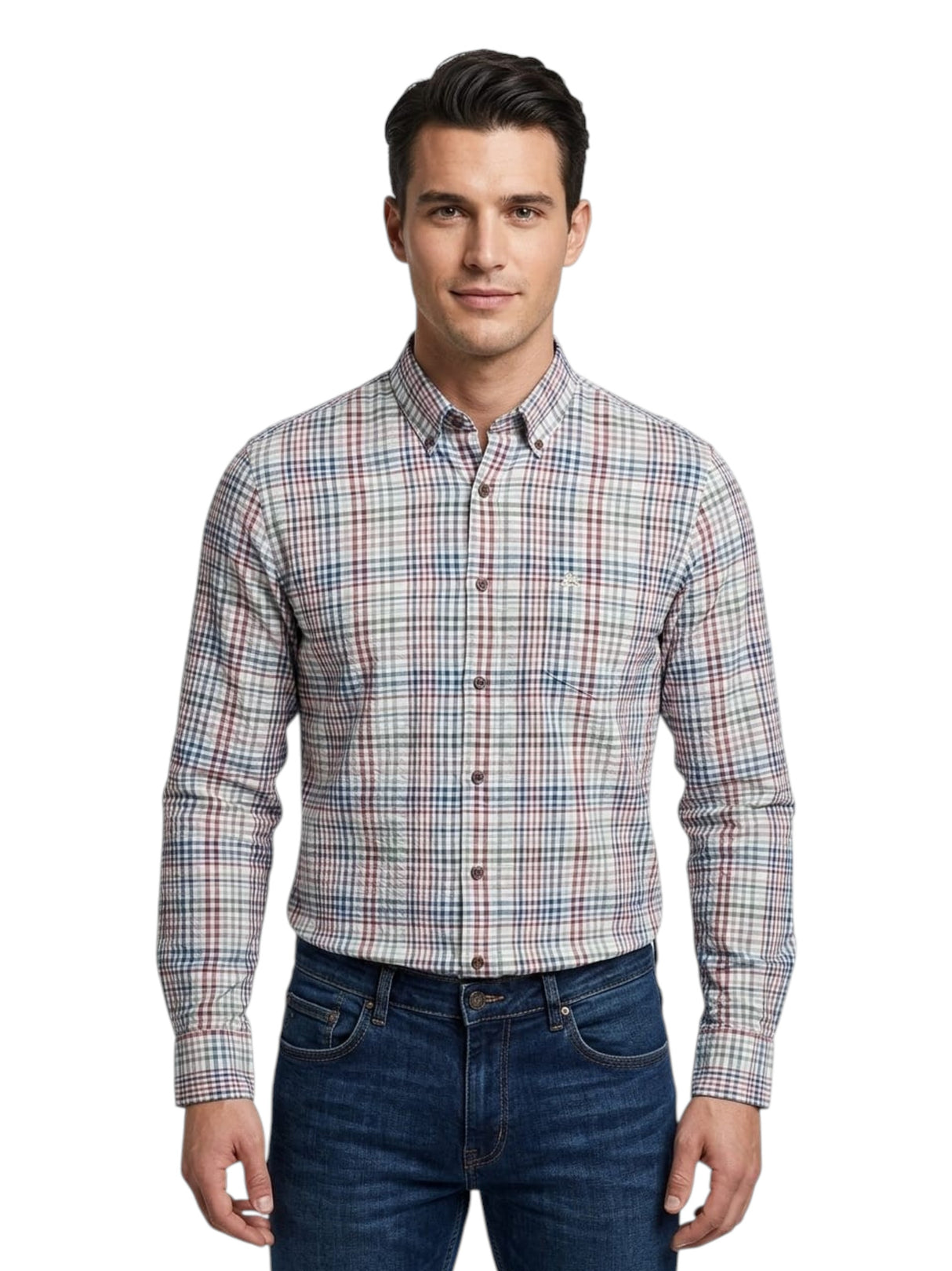 Image for Men's Plaid Dress Shirt,Multi