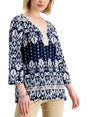 Image for Women's Printed Top,Navy