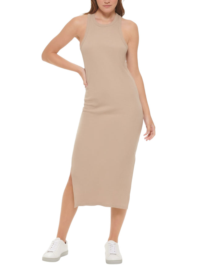 Image for Women's Ribbed Dress,Beige
