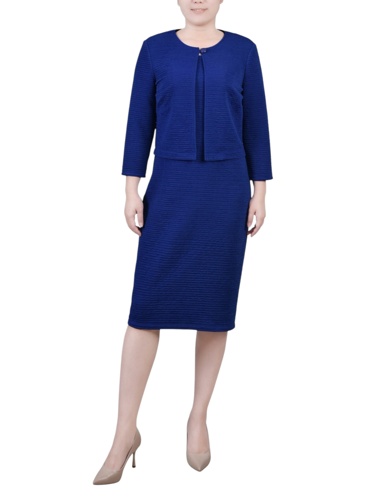 Image for Women's Textured Blazer,Indigo