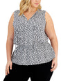 Image for Women's Black Floral Printed Top,White