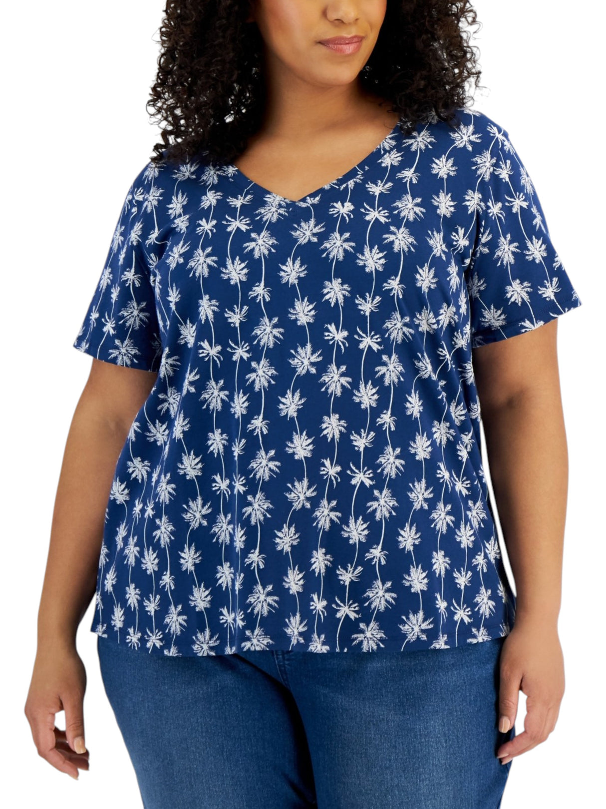 Image for Women's Printed Top,Navy