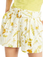 Image for Women's Printed Short&Belt,Cream Yellow