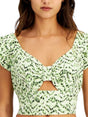 Image for Women's Printed Crop Top,Green