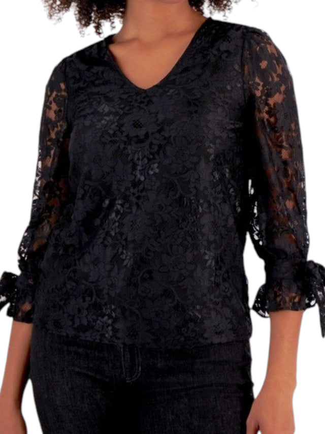 Image for Women's Embroidered Top,Black